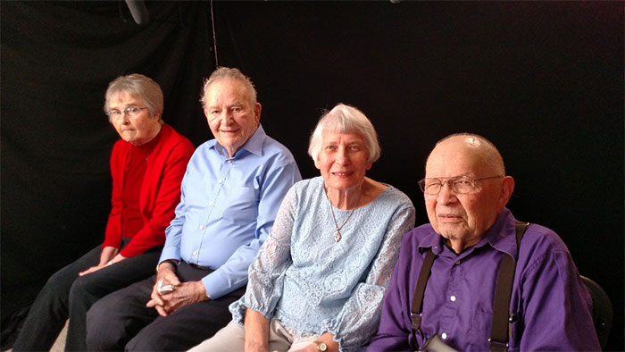 Marian (Buyse) Botha, Bob Buyse, Evelyn (Danielson) Ternstrom, and Ray Ternstrom in Carmichael, California, on February 19, 2018