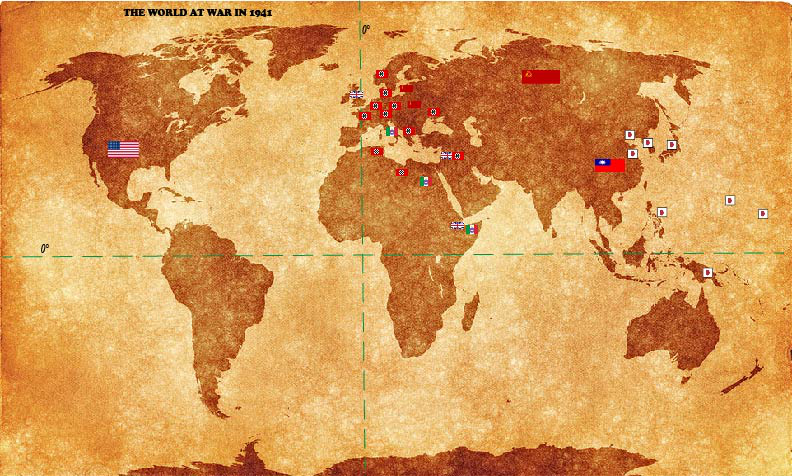 World map showing where the Zamzam, Atlantis, Dresden, and HMS Devonshire were in relation to each other.