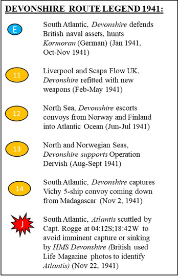 Devonshire Route legend 1941